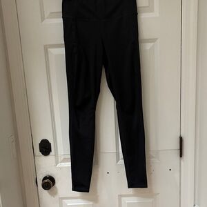 Athleta Black High-Waisted Contender Zip Side Pocket Leggings